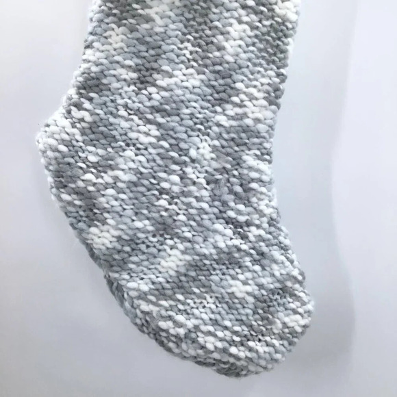 NWT Rachel Zoe Knit Christmas Stocking Large Tassels Blue Cream Grey Yarn Winter - Picture 4 of 10